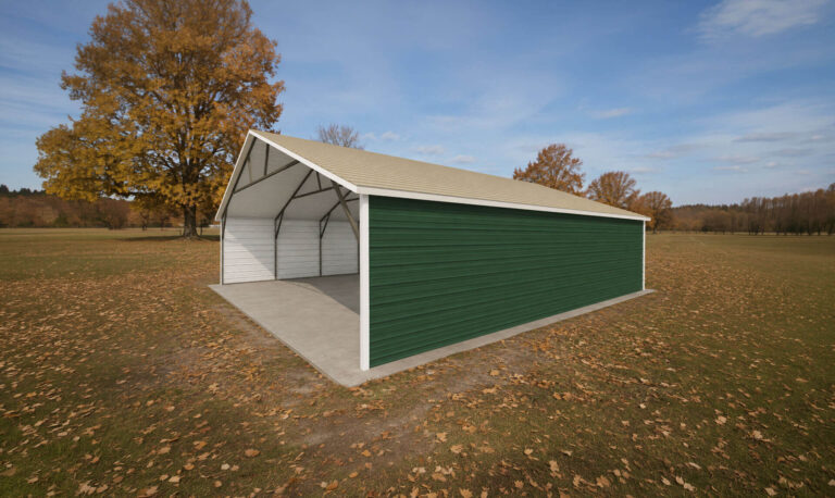 28x30 Boxed Eave Triple Wide Steel Carport