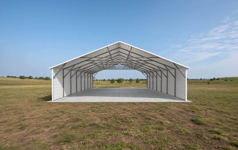 28x35 Boxed Eave Triple Wide Steel Carport