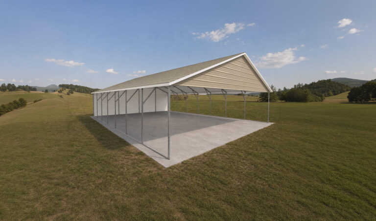 28x35 Boxed Eave Triple Wide Steel Carport