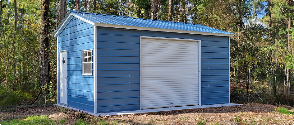 Blue Metal Shed